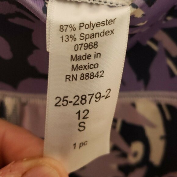 Roaman's Purple Floral Athletic Leggings 12 - Picture 8 of 8